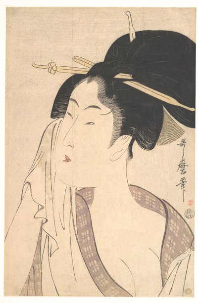 Femme se relaxant après son bain, années 1790 - Kitagawa Utamaro